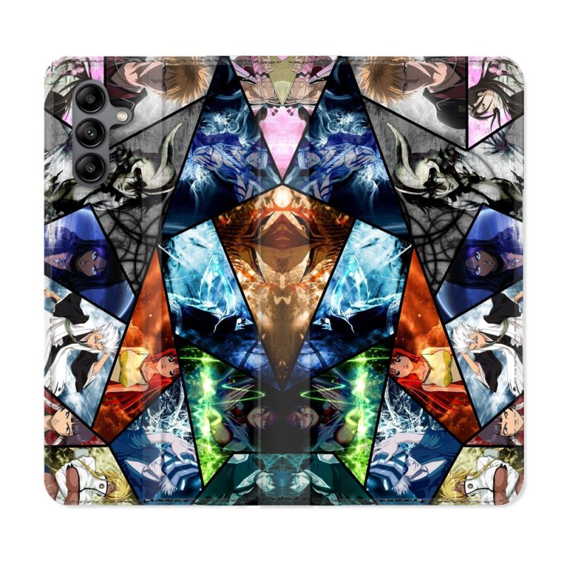 Housse cuir portefeuille Pour Samsung Galaxy A04S Manga Bleach Pele Mele