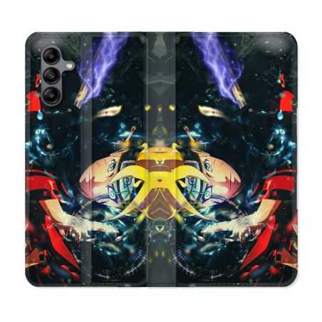 Housse cuir portefeuille Pour Samsung Galaxy A04S Manga Boruto Eclair