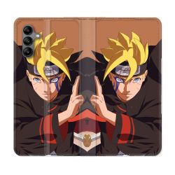 Housse cuir portefeuille Pour Samsung Galaxy A04S Manga Boruto Signe