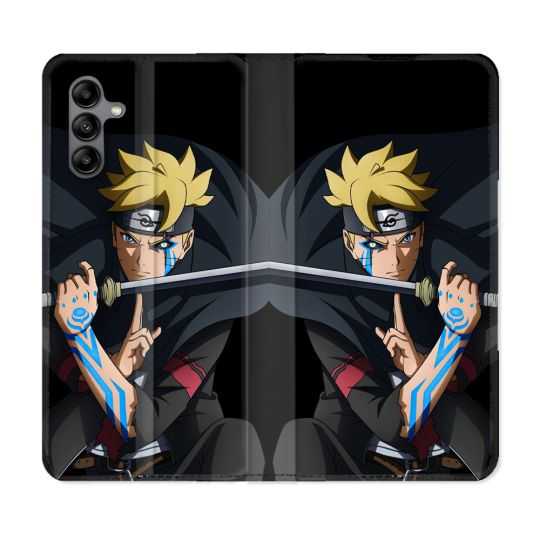 Housse cuir portefeuille Pour Samsung Galaxy A04S Manga Boruto Tatouage