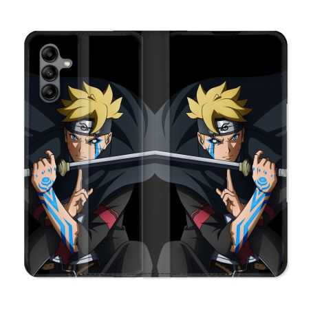 Housse cuir portefeuille Pour Samsung Galaxy A04S Manga Boruto Tatouage