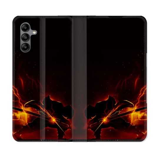 Housse cuir portefeuille Pour Samsung Galaxy A04S Manga Demon Slayer Electric