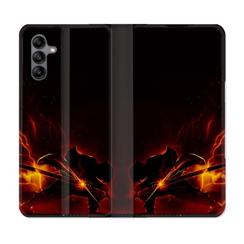 Housse cuir portefeuille Pour Samsung Galaxy A04S Manga Demon Slayer Electric