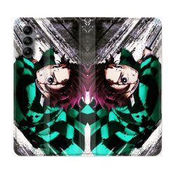 Housse cuir portefeuille Pour Samsung Galaxy A04S Manga Demon Slayer Tanjiro