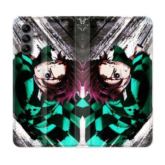 Housse cuir portefeuille Pour Samsung Galaxy A04S Manga Demon Slayer Tanjiro