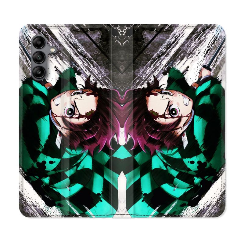 Housse cuir portefeuille Pour Samsung Galaxy A04S Manga Demon Slayer Tanjiro