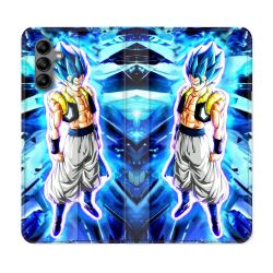 Housse cuir portefeuille Pour Samsung Galaxy A04S Manga Dragon Ball Gogeta Lumiere