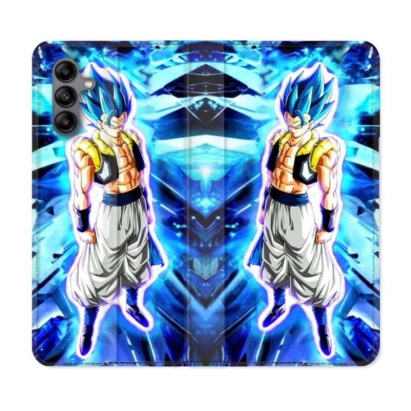 Housse cuir portefeuille Pour Samsung Galaxy A04S Manga Dragon Ball Gogeta Lumiere