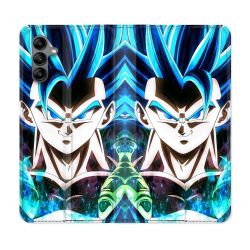 Housse cuir portefeuille Pour Samsung Galaxy A04S Manga Dragon Ball Gogeta Visage