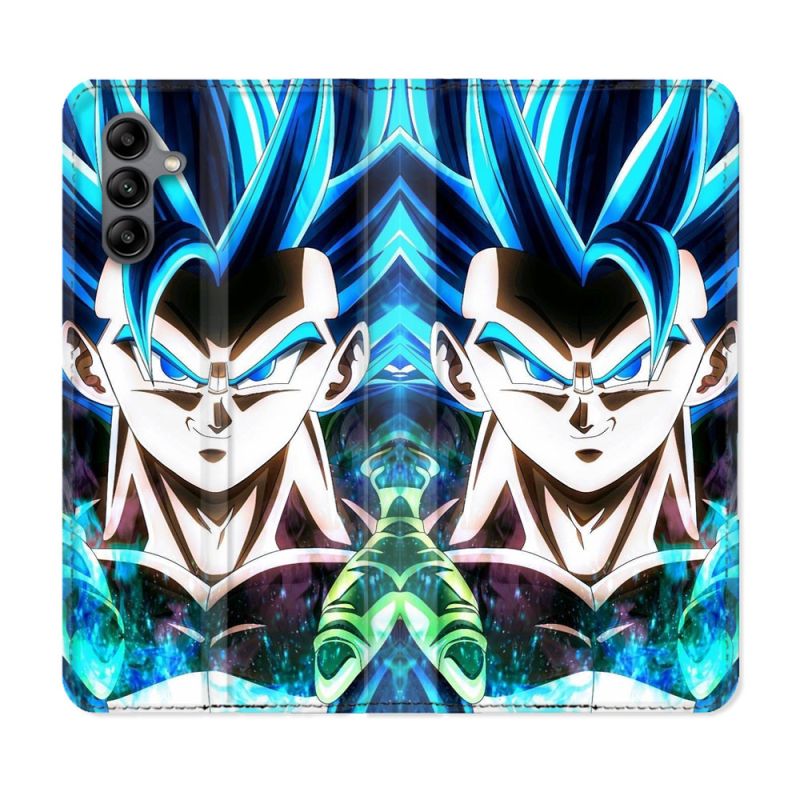 Housse cuir portefeuille Pour Samsung Galaxy A04S Manga Dragon Ball Gogeta Visage