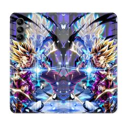 Housse cuir portefeuille Pour Samsung Galaxy A04S Manga Dragon Ball Sangohan Duo