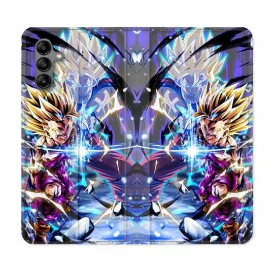 Housse cuir portefeuille Pour Samsung Galaxy A04S Manga Dragon Ball Sangohan Duo