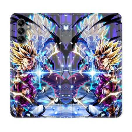 Housse cuir portefeuille Pour Samsung Galaxy A04S Manga Dragon Ball Sangohan Duo