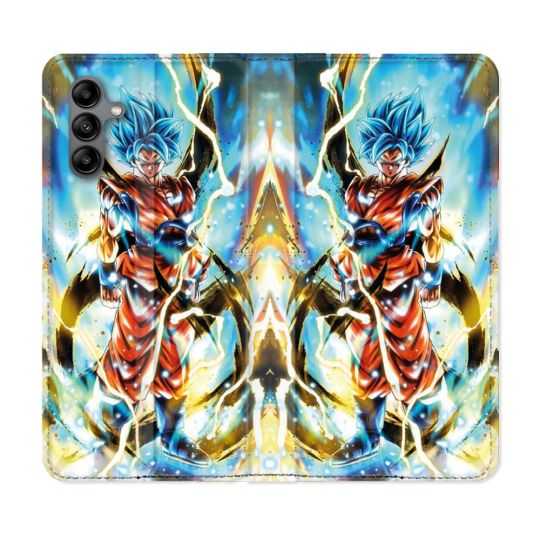 Housse cuir portefeuille Pour Samsung Galaxy A04S Manga Dragon Ball Sangoku Blanc