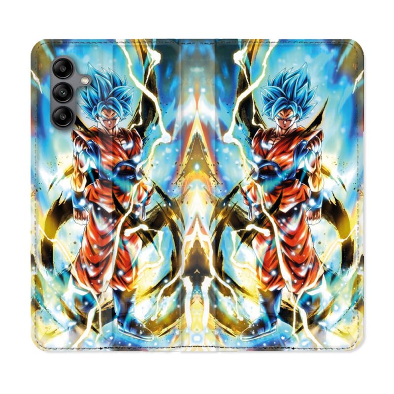 Housse cuir portefeuille Pour Samsung Galaxy A04S Manga Dragon Ball Sangoku Blanc