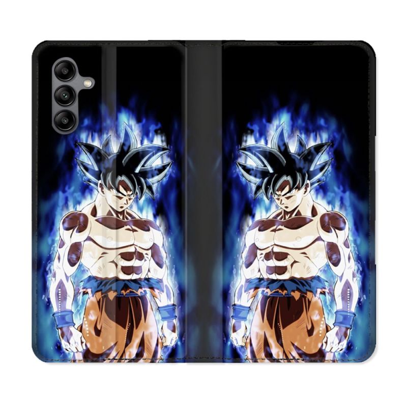 Housse cuir portefeuille Pour Samsung Galaxy A04S Manga Dragon Ball Sangoku Noir