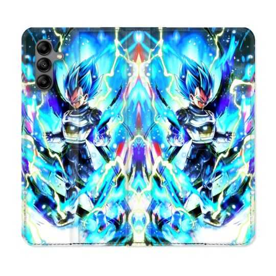 Housse cuir portefeuille Pour Samsung Galaxy A04S Manga Dragon Ball Vegeta Bleu