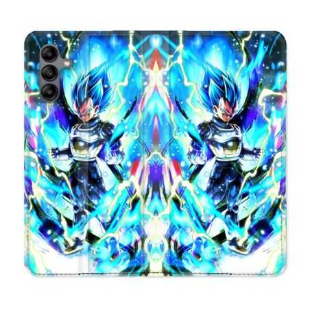 Housse cuir portefeuille Pour Samsung Galaxy A04S Manga Dragon Ball Vegeta Bleu