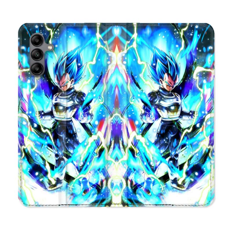 Housse cuir portefeuille Pour Samsung Galaxy A04S Manga Dragon Ball Vegeta Bleu