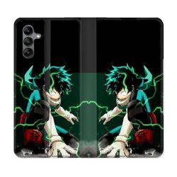 Housse cuir portefeuille Pour Samsung Galaxy A04S Manga My Hero Academia Deku