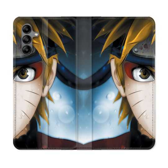 Housse cuir portefeuille Pour Samsung Galaxy A04S Manga Naruto Blanc