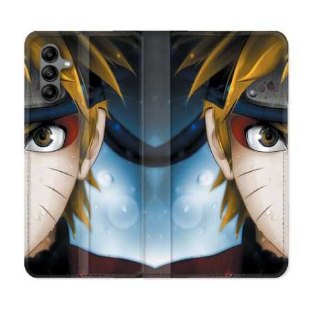 Housse cuir portefeuille Pour Samsung Galaxy A04S Manga Naruto Blanc