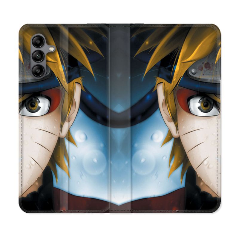 Housse cuir portefeuille Pour Samsung Galaxy A04S Manga Naruto Blanc