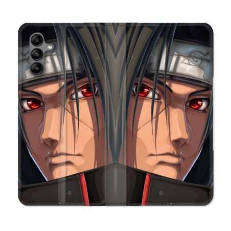 Housse cuir portefeuille Pour Samsung Galaxy A04S Manga Naruto Itachi Visage