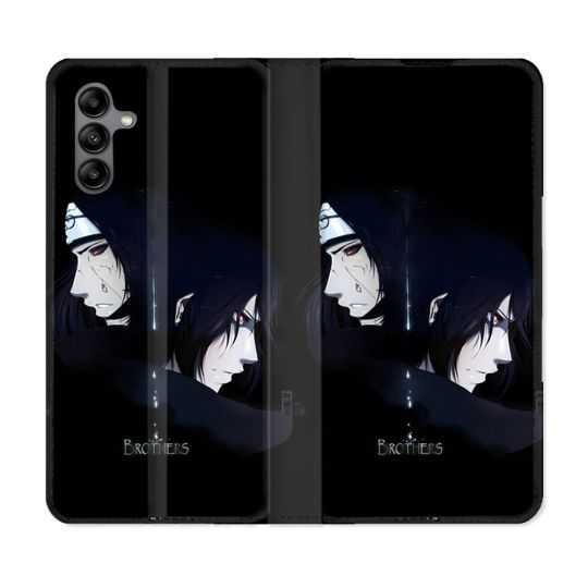 Housse cuir portefeuille Pour Samsung Galaxy A04S Manga Naruto Sasuke Itachi