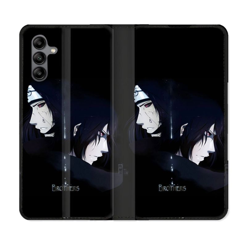 Housse cuir portefeuille Pour Samsung Galaxy A04S Manga Naruto Sasuke Itachi