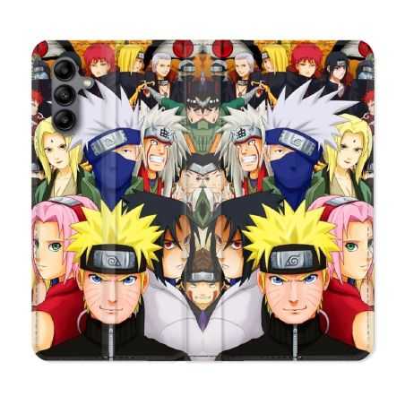 Housse cuir portefeuille Pour Samsung Galaxy A04S Manga Naruto Team