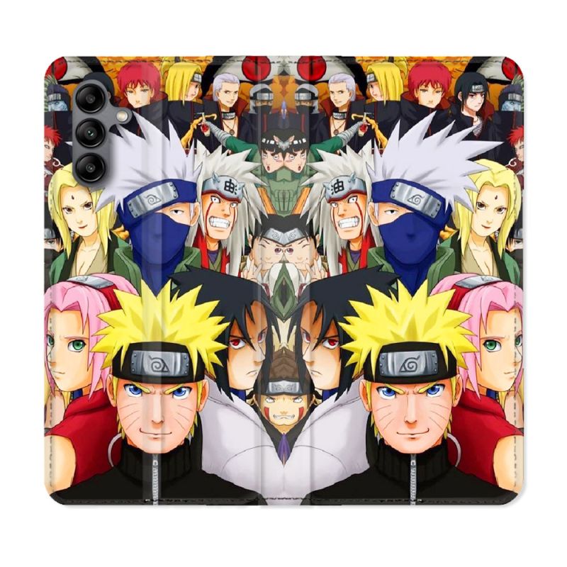Housse cuir portefeuille Pour Samsung Galaxy A04S Manga Naruto Team