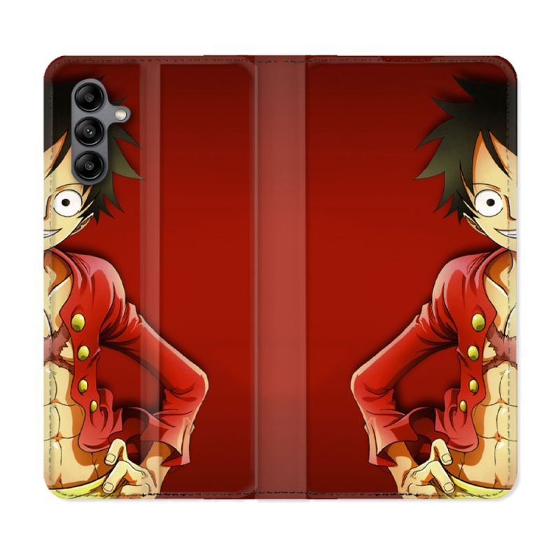 Housse cuir portefeuille Pour Samsung Galaxy A04S Manga One Piece Luffy