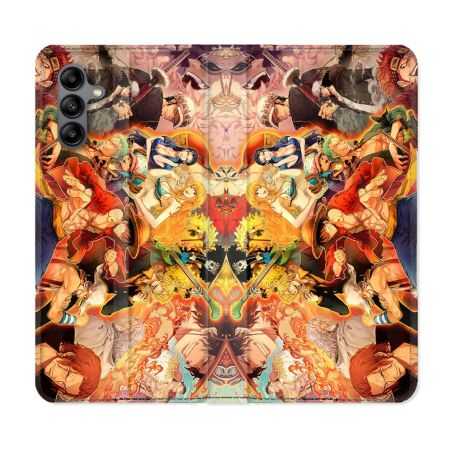 Housse cuir portefeuille Pour Samsung Galaxy A04S Manga One Piece Nakama