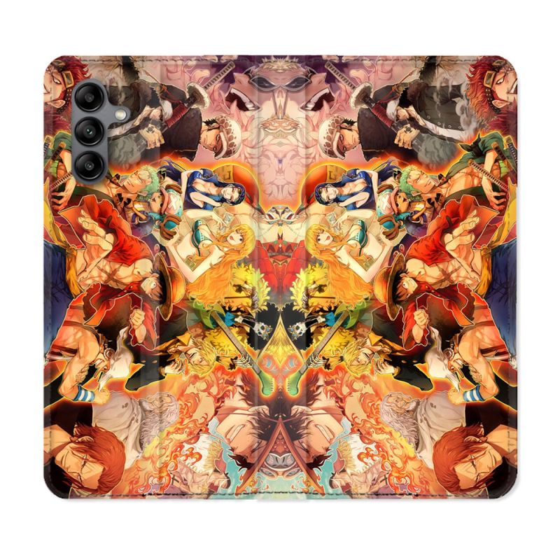 Housse cuir portefeuille Pour Samsung Galaxy A04S Manga One Piece Nakama