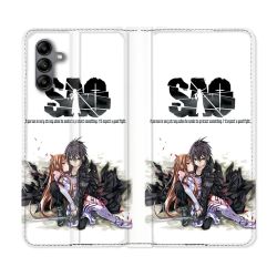 Housse cuir portefeuille Pour Samsung Galaxy A04S Manga SAO sword Art Online Blanc
