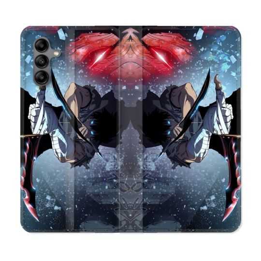 Housse cuir portefeuille Pour Samsung Galaxy A04S Manga Solo Leveling Sung Epee