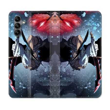 Housse cuir portefeuille Pour Samsung Galaxy A04S Manga Solo Leveling Sung Epee