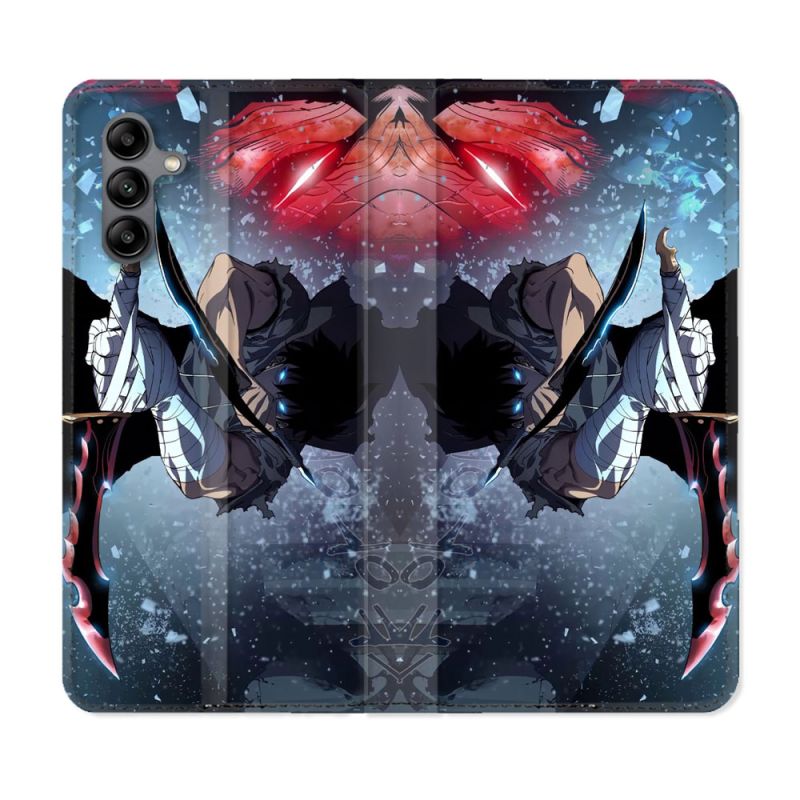 Housse cuir portefeuille Pour Samsung Galaxy A04S Manga Solo Leveling Sung Epee