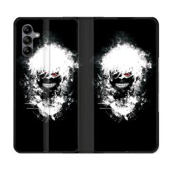 Housse cuir portefeuille Pour Samsung Galaxy A04S Manga Tokyo Ghoul Kaneki Tag