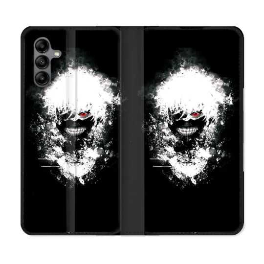 Housse cuir portefeuille Pour Samsung Galaxy A04S Manga Tokyo Ghoul Kaneki Tag