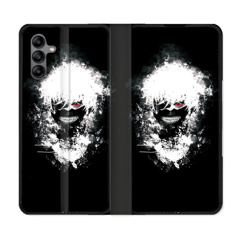 Housse cuir portefeuille Pour Samsung Galaxy A04S Manga Tokyo Ghoul Kaneki Tag