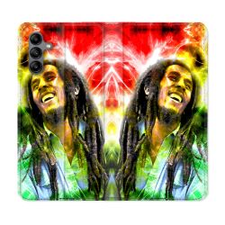 Housse cuir portefeuille Pour Samsung Galaxy A04S Musique Bob Marley Color