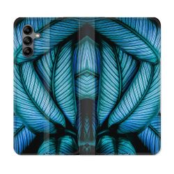 Housse cuir portefeuille Pour Samsung Galaxy A04S Nature Feuille Palmier