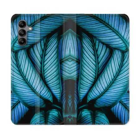Housse cuir portefeuille Pour Samsung Galaxy A04S Nature Feuille Palmier