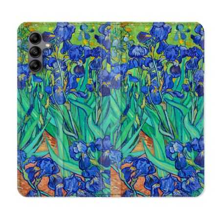 Housse cuir portefeuille Pour Samsung Galaxy A04S Peinture Iris
