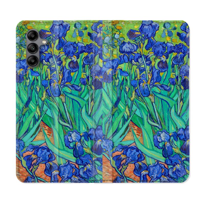 Housse cuir portefeuille Pour Samsung Galaxy A04S Peinture Iris