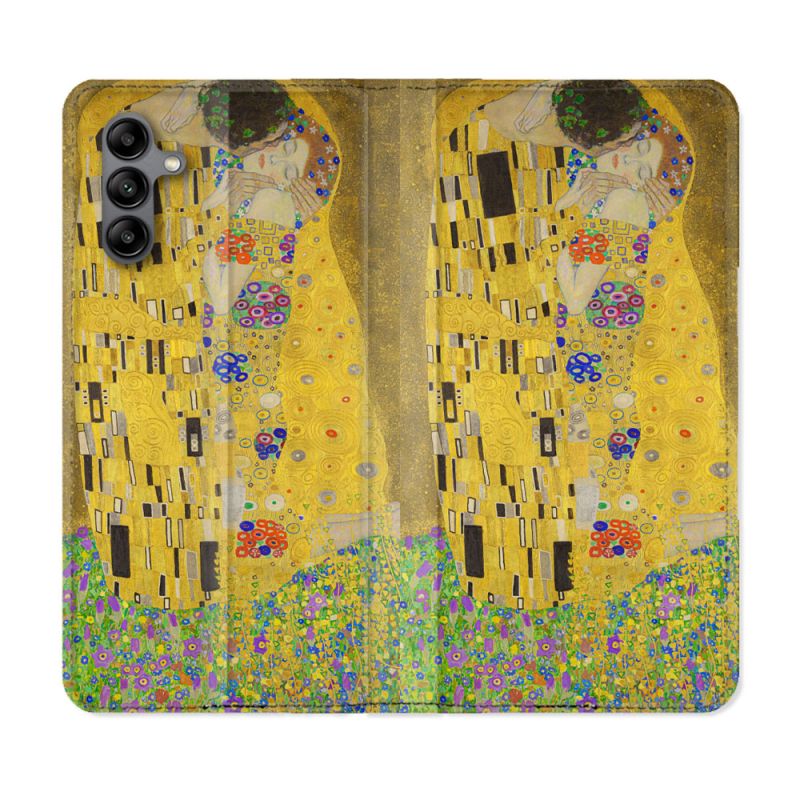 Housse cuir portefeuille Pour Samsung Galaxy A04S Peinture Le Baiser