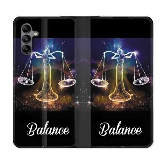 Housse cuir portefeuille Pour Samsung Galaxy A04S Signe Zodiaque 2 Balance