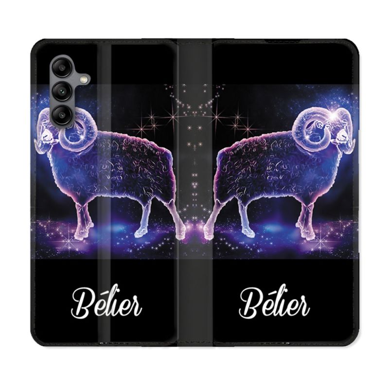 Housse cuir portefeuille Pour Samsung Galaxy A04S Signe Zodiaque 2 Bélier